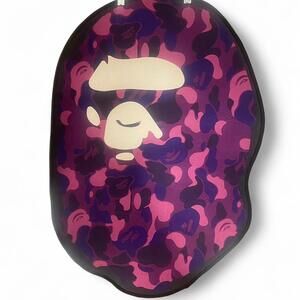 BAPE Purple Camo Gorilla Head Streetwear Inspired Rug- Height 2.5 ft, Width 2 ft